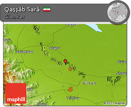 Physical 3D Map of Qaşşāb Sarā