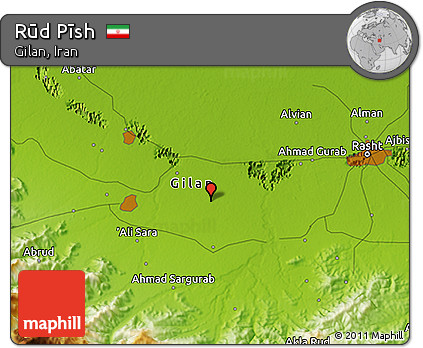 Physical 3D Map of Rūd Pīsh
