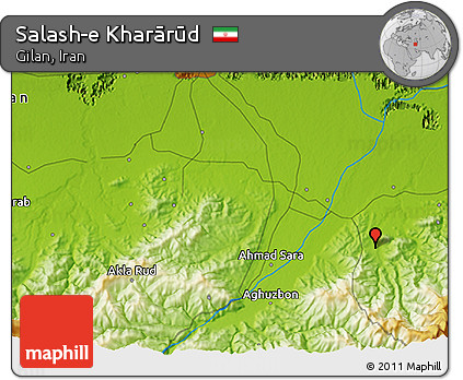 Physical 3D Map of Salash-e Kharārūd