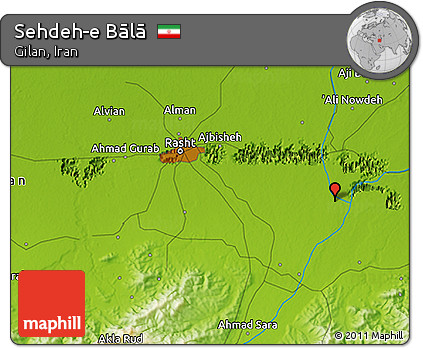 Physical 3D Map of Sehdeh-e Bālā