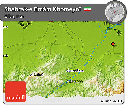 Physical 3D Map of Shahrak-e Emām Khomeynī