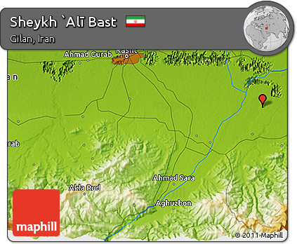 Physical 3D Map of Sheykh `Alī Bast