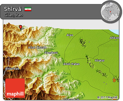 Physical 3D Map of Shīrvā