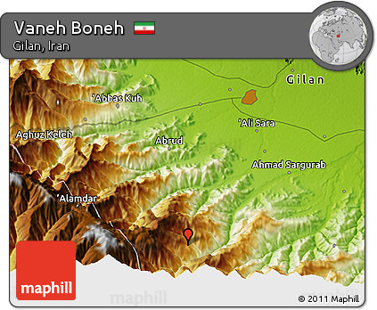 Physical 3D Map of Vaneh Boneh