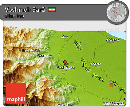 Physical 3D Map of Voshmeh Sarā