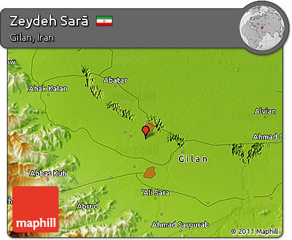 Physical 3D Map of Zeydeh Sarā