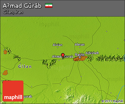 Physical 3D Map of Aḩmad Gūrāb