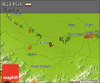 Physical 3D Map of Rūd Pīsh