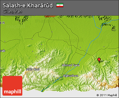 Physical 3D Map of Salash-e Kharārūd