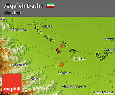 Physical 3D Map of Vāqe`eh Dasht