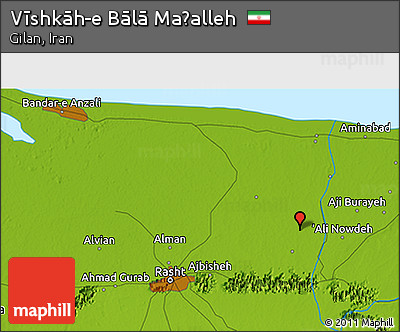 Physical 3D Map of Vīshkāh-e Bālā Maḩalleh