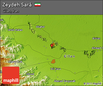 Physical 3D Map of Zeydeh Sarā