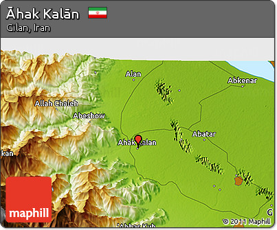 Physical 3D Map of Āhak Kalān