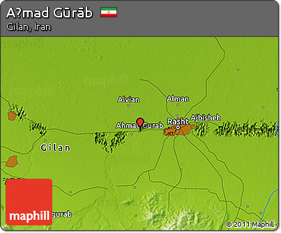 Physical 3D Map of Aḩmad Gūrāb
