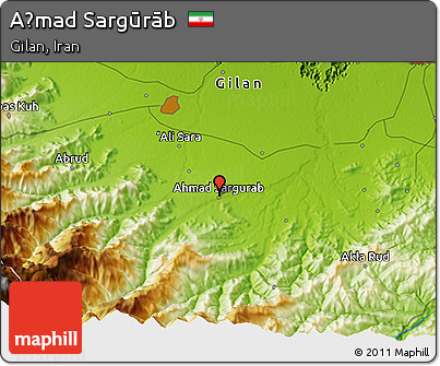 Physical 3D Map of Aḩmad Sargūrāb