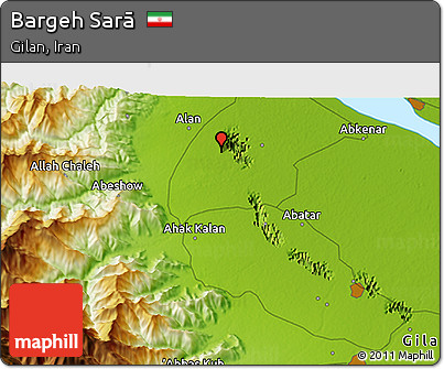 Physical 3D Map of Bargeh Sarā