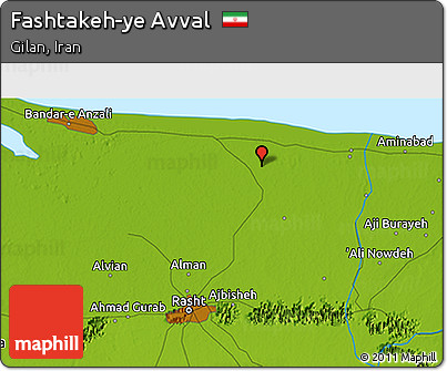 Physical 3D Map of Fashtakeh-ye Avval