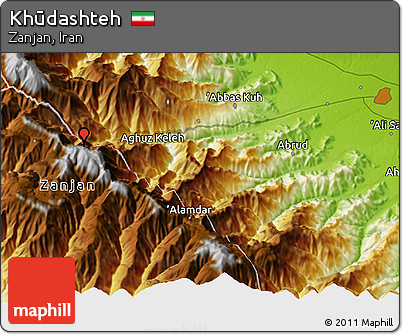Physical 3D Map of Khūdashteh