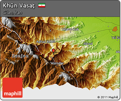 Physical 3D Map of Khūn Vasaţ