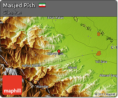 Physical 3D Map of Masjed Pīsh