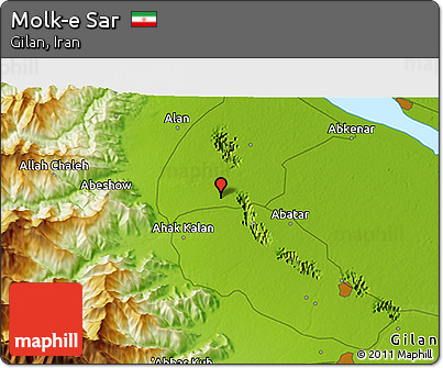 Physical 3D Map of Molk-e Sar