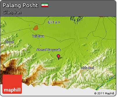 Physical 3D Map of Palang Posht