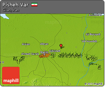 Physical 3D Map of Pīsheh Var