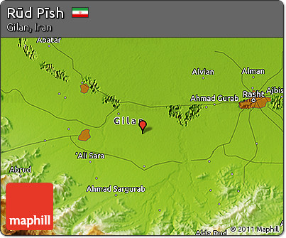 Physical 3D Map of Rūd Pīsh