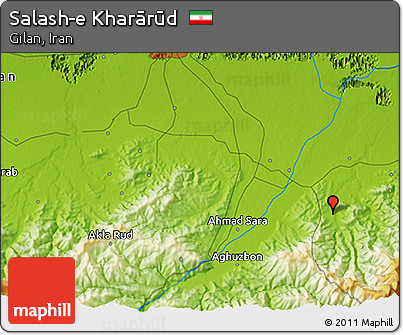 Physical 3D Map of Salash-e Kharārūd