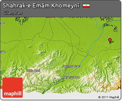 Physical 3D Map of Shahrak-e Emām Khomeynī