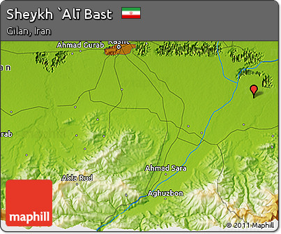 Physical 3D Map of Sheykh `Alī Bast