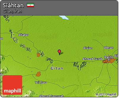 Physical 3D Map of Sīāhtan