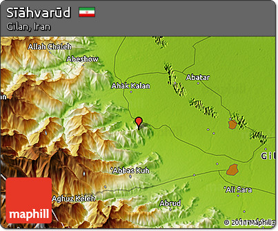Physical 3D Map of Sīāhvarūd