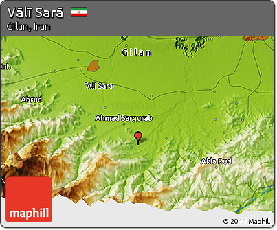 Physical 3D Map of Vālī Sarā