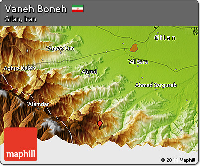 Physical 3D Map of Vaneh Boneh