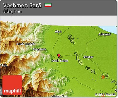 Physical 3D Map of Voshmeh Sarā