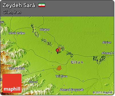 Physical 3D Map of Zeydeh Sarā