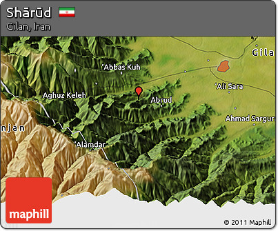 Satellite 3D Map of Shārūd