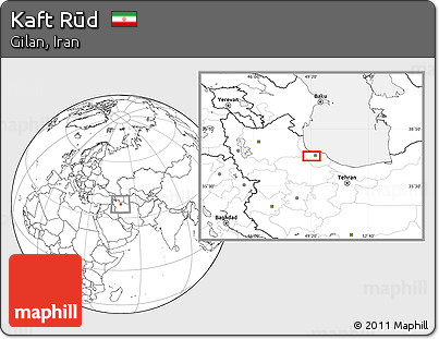 Blank Location Map of Kaft Rūd
