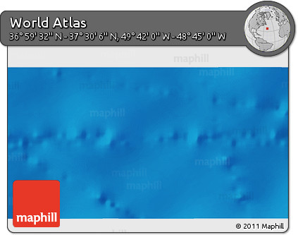 Shaded Relief 3D Map of the Area around 37° 14' 49" N, 49° 13' 30" W