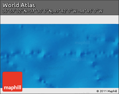 Shaded Relief 3D Map of the Area around 37° 14' 49" N, 49° 13' 30" W