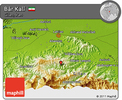 Physical 3D Map of Bār Kalī