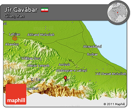 Physical 3D Map of Jīr Gavābar