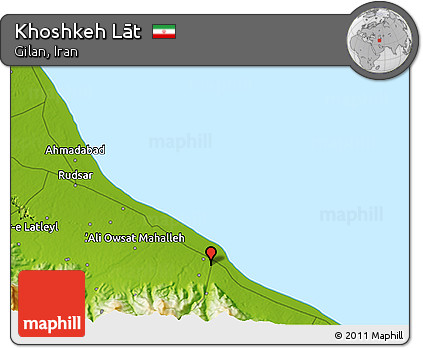 Physical 3D Map of Khoshkeh Lāt