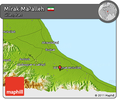 Physical 3D Map of Mīrak Maḩalleh