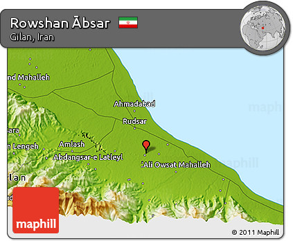 Physical 3D Map of Rowshan Ābsar