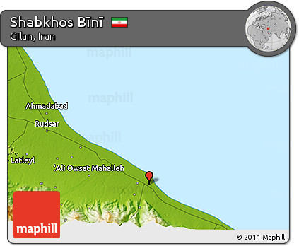 Physical 3D Map of Shabkhos Bīnī