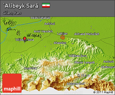 Physical 3D Map of `Alībeyk Sarā