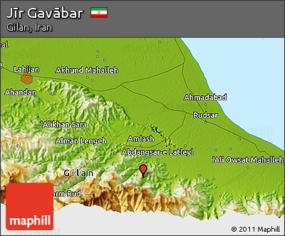 Physical 3D Map of Jīr Gavābar
