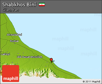 Physical 3D Map of Shabkhos Bīnī